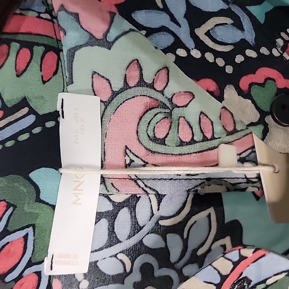 Mango paisley print long sleeve mini dress Sz 6 NWT - Picture 3 of 8